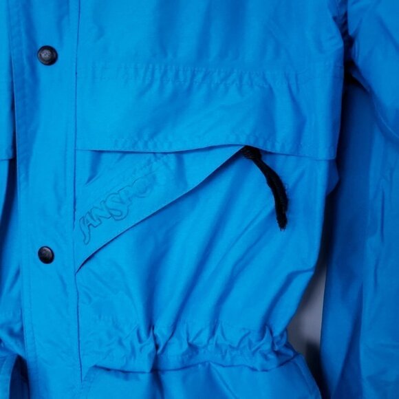 Vintage JanSport 80s 90s blue ski hiking rain windbreaker nylon jacket - Picture 7 of 14